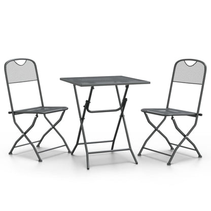 Garden Dining Set | Anthracite | Expanded metal mesh | Small |  Foldable
