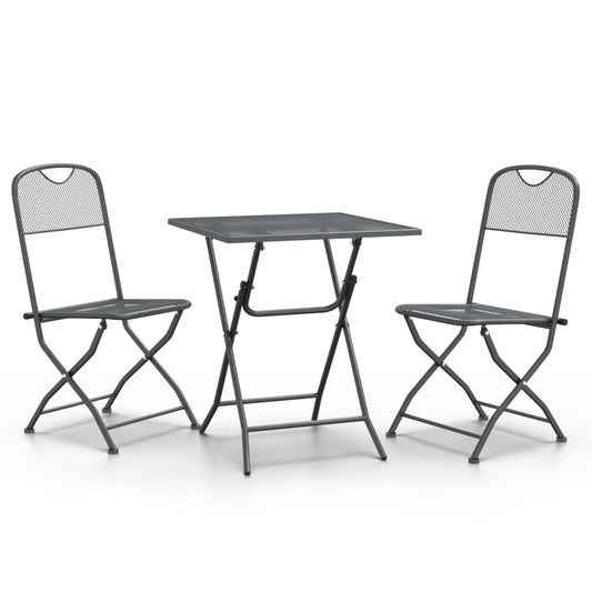 Garden Dining Set | Anthracite | Expanded metal mesh | Small |  Foldable