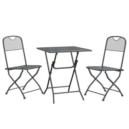 Garden Dining Set | Anthracite | Expanded metal mesh | Small |  Foldable
