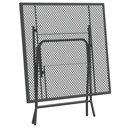 3 Piece Patio Dining Set Expanded Metal Mesh Anthracite