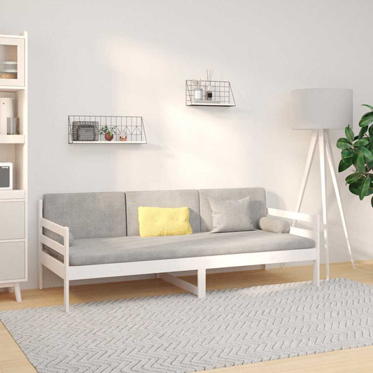 Day Bed without Mattress White 90x190cm Solid Wood Pine