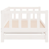 Pull-out Day Bed White 2x(90x190) cm Solid Wood Pine