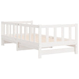 Pull-out Day Bed White 2x(90x190) cm Solid Wood Pine