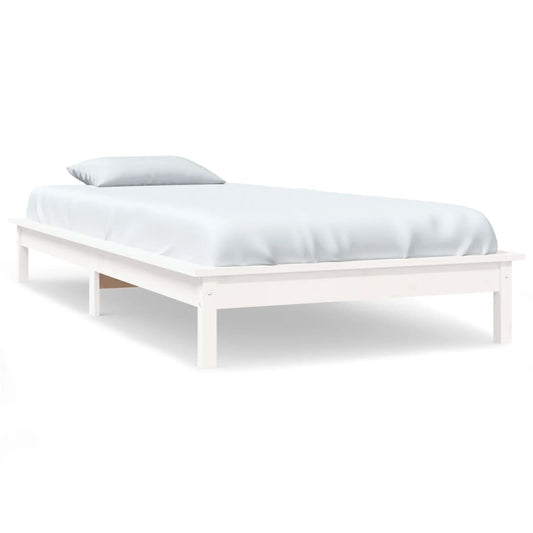 820527 vidaXL Bed Frame without Mattress White 90x200 cm Solid Wood