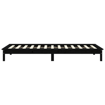 820535 vidaXL Bed Frame without Mattress Black 100x200 cm Solid Wood