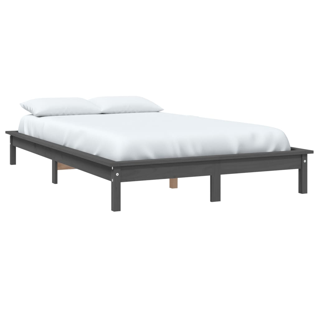 Bed Frame | Grey | Solid pine wood | Double | Durable | Bed Frame