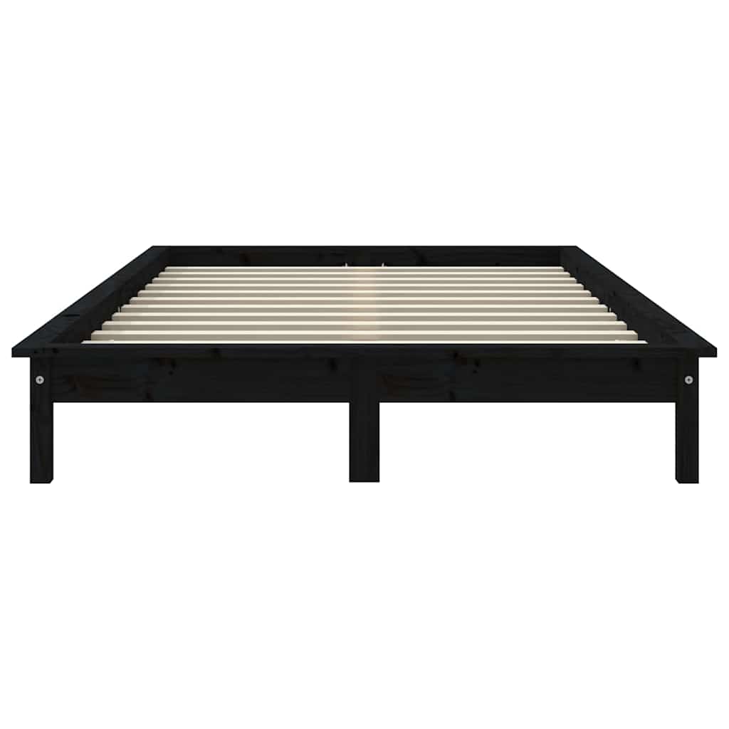 820540 vidaXL Bed Frame without Mattress Black 120x200 cm Solid Wood