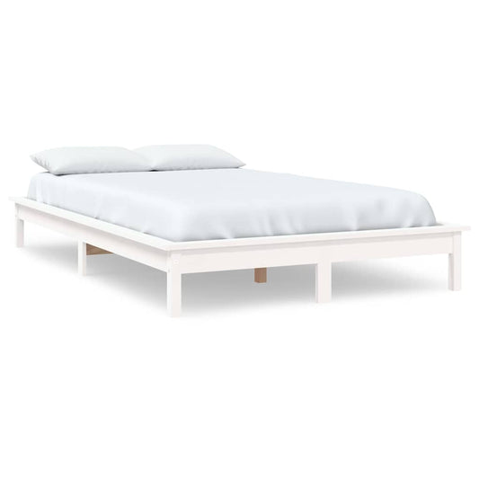Bed Frame | White | Solid Pine Wood | King Size | Durable | Bed Frame