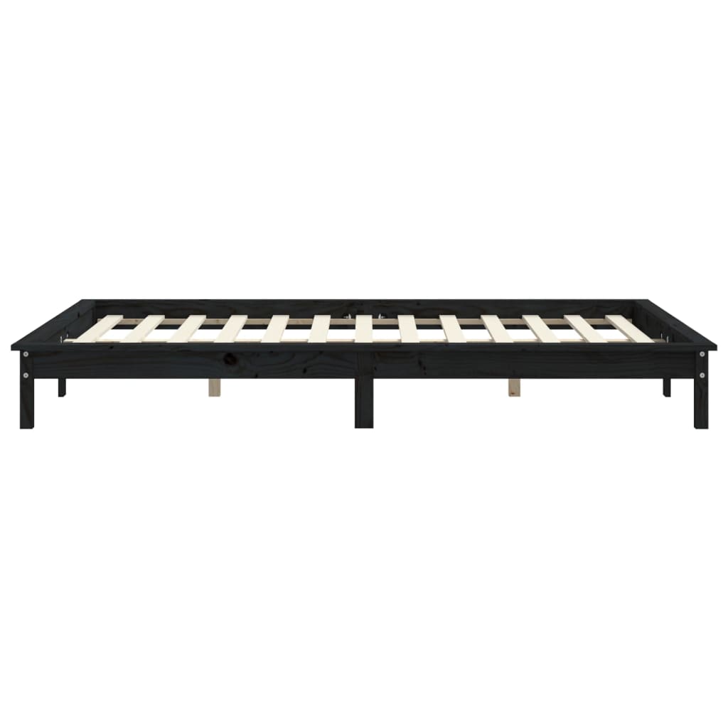 Bed Frame | Black | Solid pine wood | Super King Size | Durable