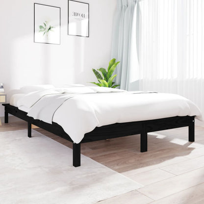 Bed Frame | Black | Solid pine wood | Super King Size | Durable
