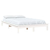 Bed Frame without Mattress White 200x200 cm Solid Wood
