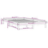 Bed Frame without Mattress White 200x200 cm Solid Wood