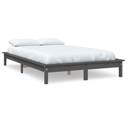 Bed Frame without Mattress Grey 200x200 cm Solid Wood