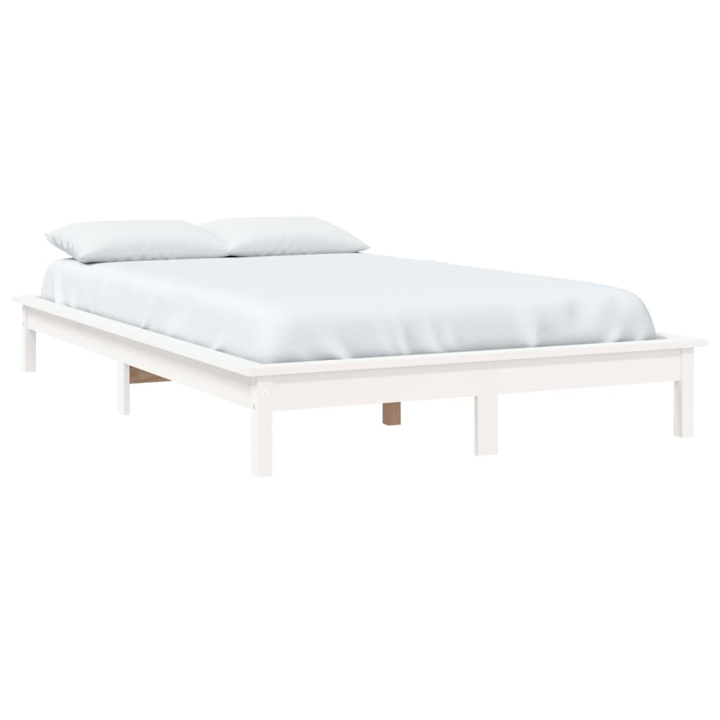 Bed Frame | White | Solid Pine Wood | Double | Durable | Bed Frame