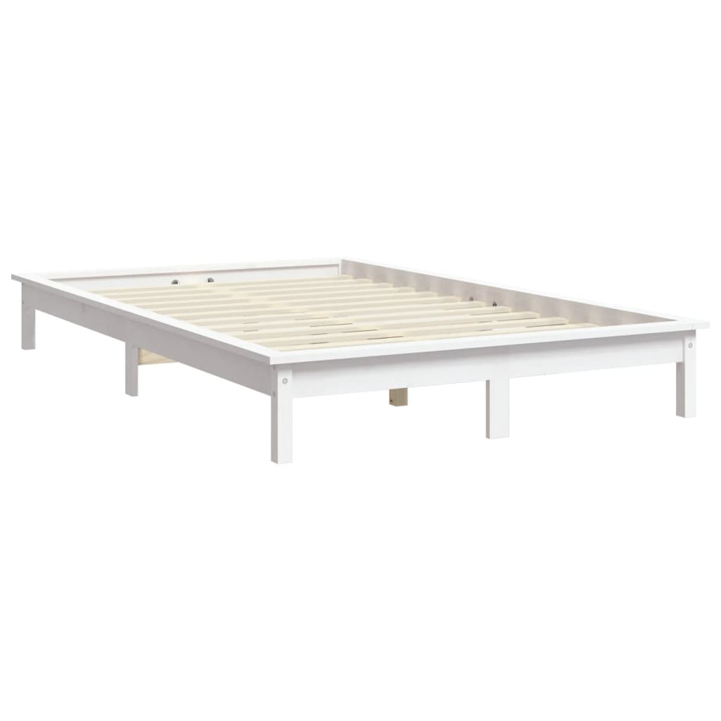 Bed Frame | White | Solid Pine Wood | Double | Durable | Bed Frame