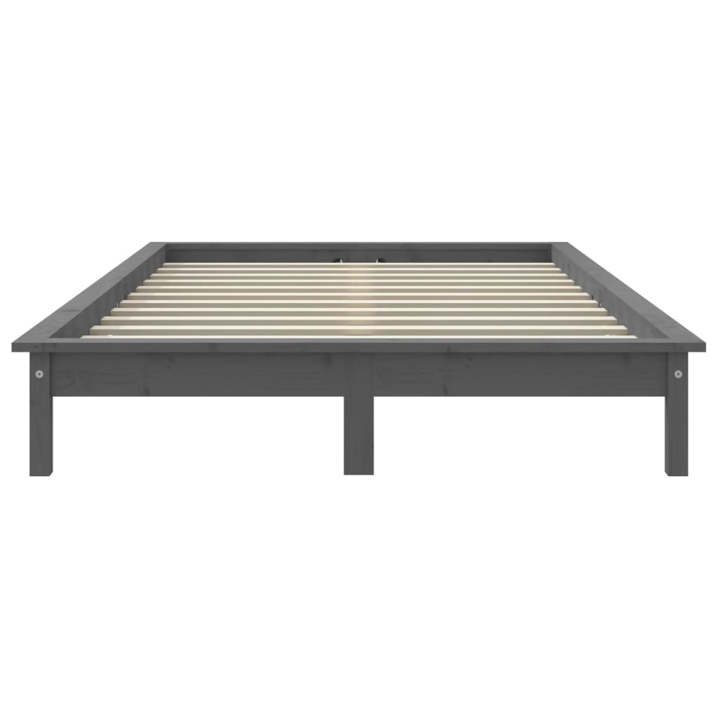 Bed Frame | Grey | Solid pine wood | Double | Appealing Design