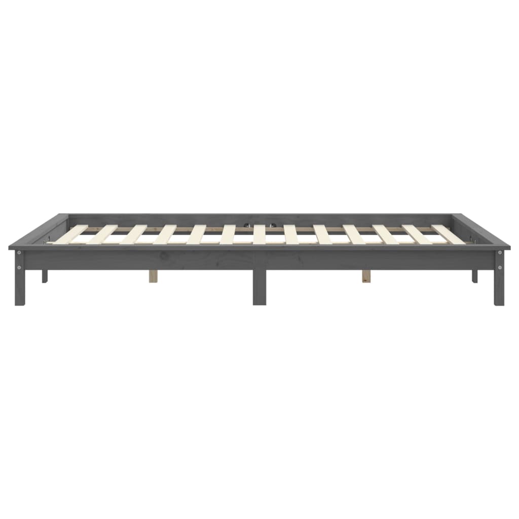 Bed Frame | Grey | Solid pine wood | Double | Appealing Design