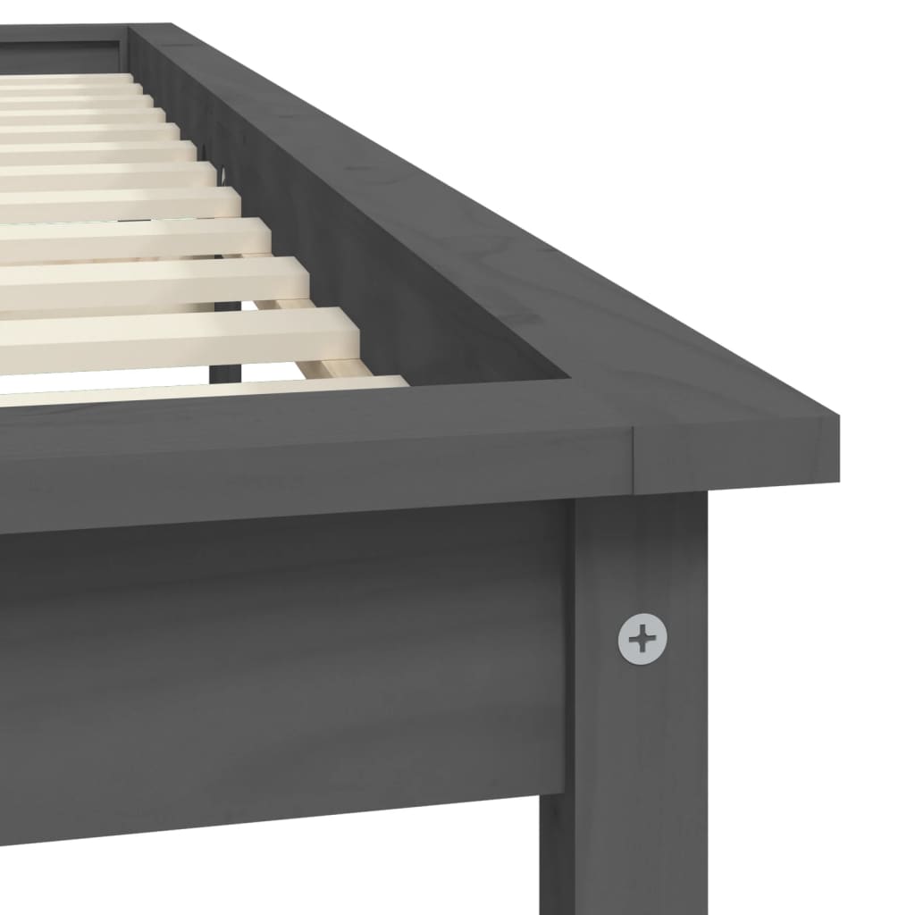 Bed Frame | Grey | Solid pine wood | Double | Appealing Design