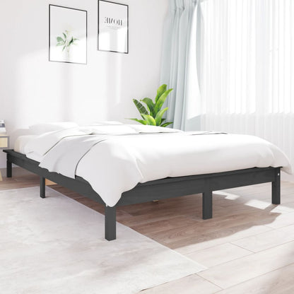 Bed Frame | Grey | Solid pine wood | Double | Appealing Design