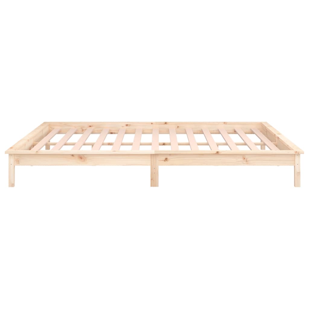 LED Bed Frame without Mattress 200x200 cm Solid Wood