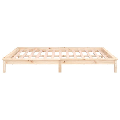 LED Bed Frame without Mattress 200x200 cm Solid Wood