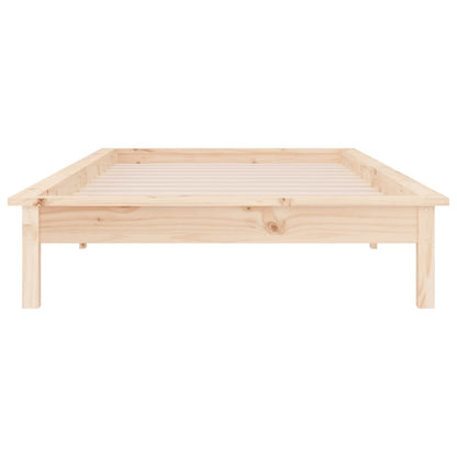 LED Bed Frame without Mattress 90x190 cm Single Single Solid Wood