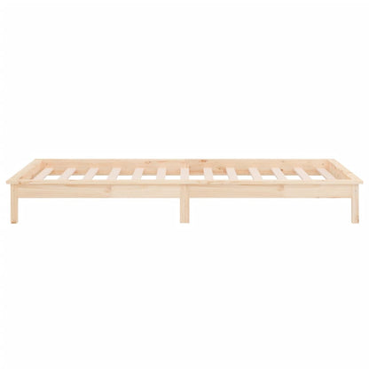 LED Bed Frame without Mattress 90x190 cm Single Single Solid Wood