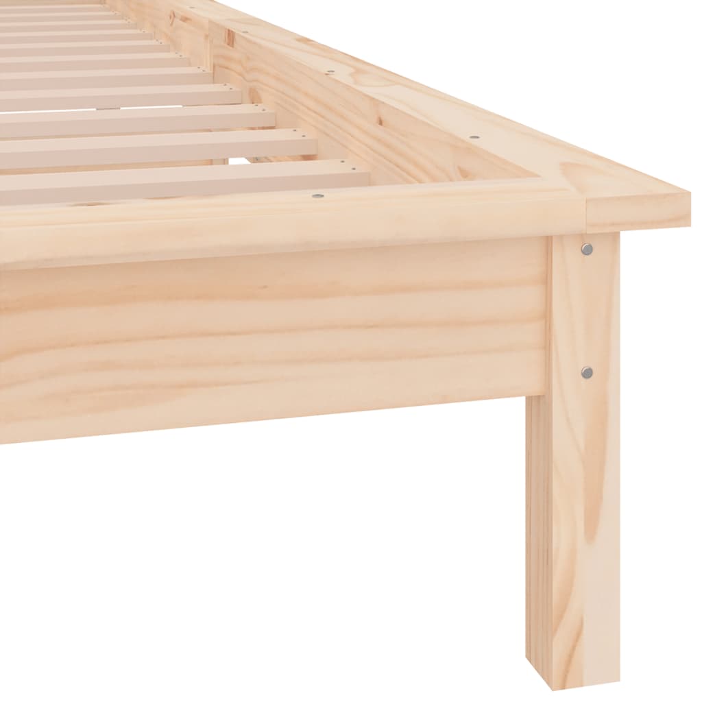 LED Bed Frame without Mattress 90x190 cm Single Single Solid Wood