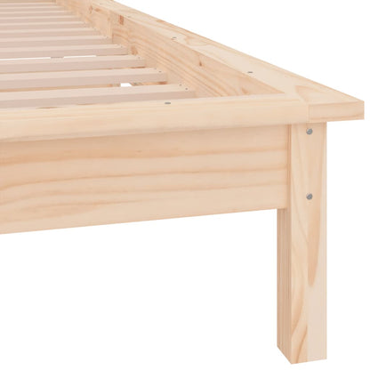 LED Bed Frame without Mattress 90x190 cm Single Single Solid Wood