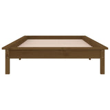 LED Bed Frame Honey Brown 90x190 cm Single Solid Wood