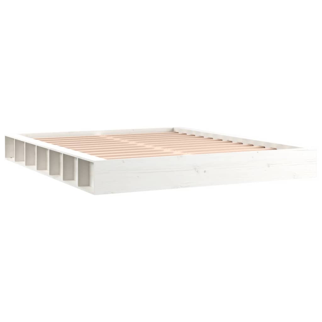 Bed Frame | White | Solid Pine Wood | Double | Bed Frame | Rectangular
