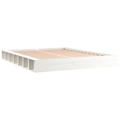 Bed Frame | White | Solid Pine Wood | Double | Bed Frame | Rectangular