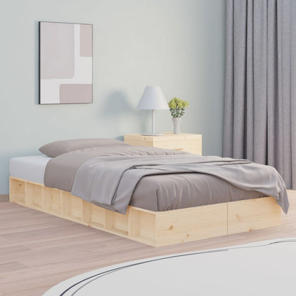 Bed Frame | Natural Wood | Solid pine wood, Plywood | Single