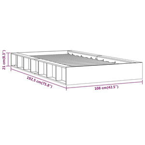 Bed Frame White 90x190 cm Single Solid Wood
