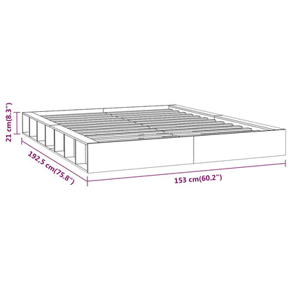 Bed Frame without Mattress White 135x190 cm Double Double Solid Wood