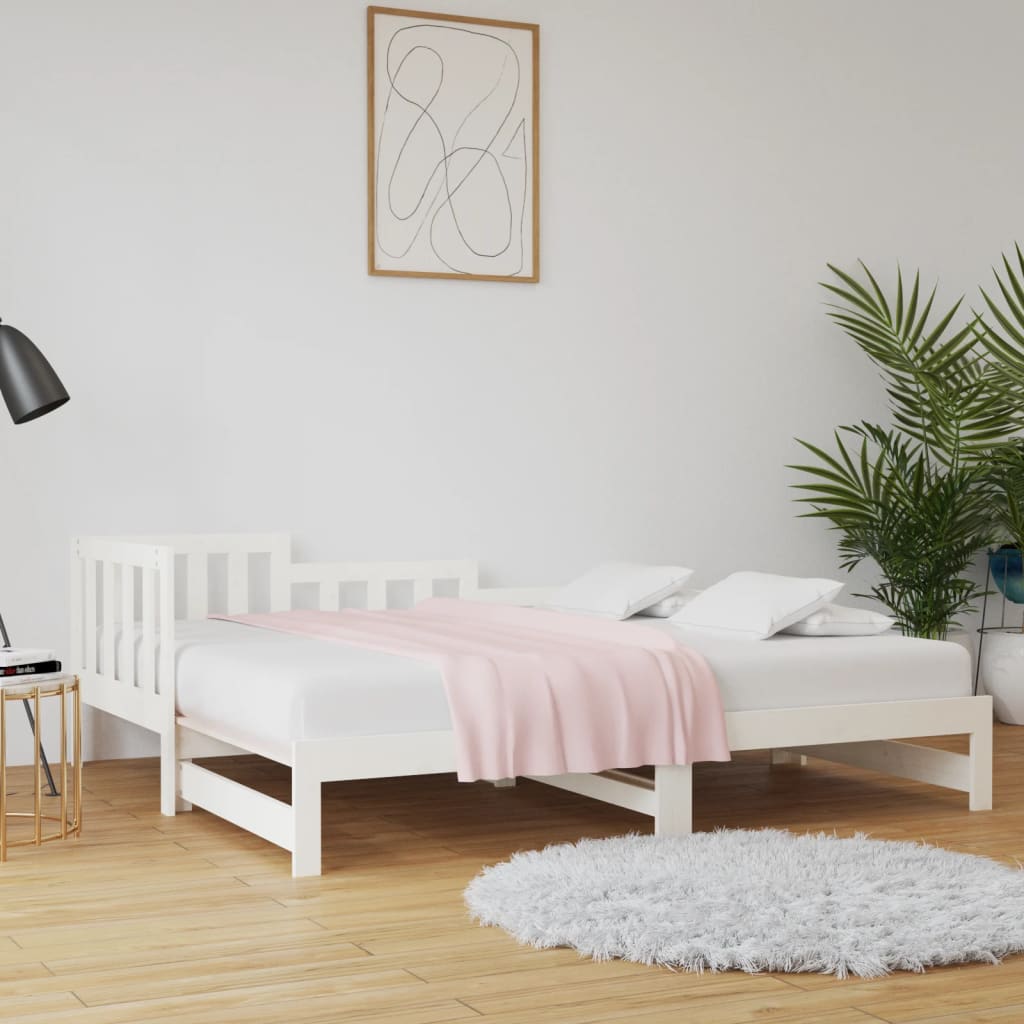 Day Bed | White | Solid pinewood | Double | Convertible | Day Bed