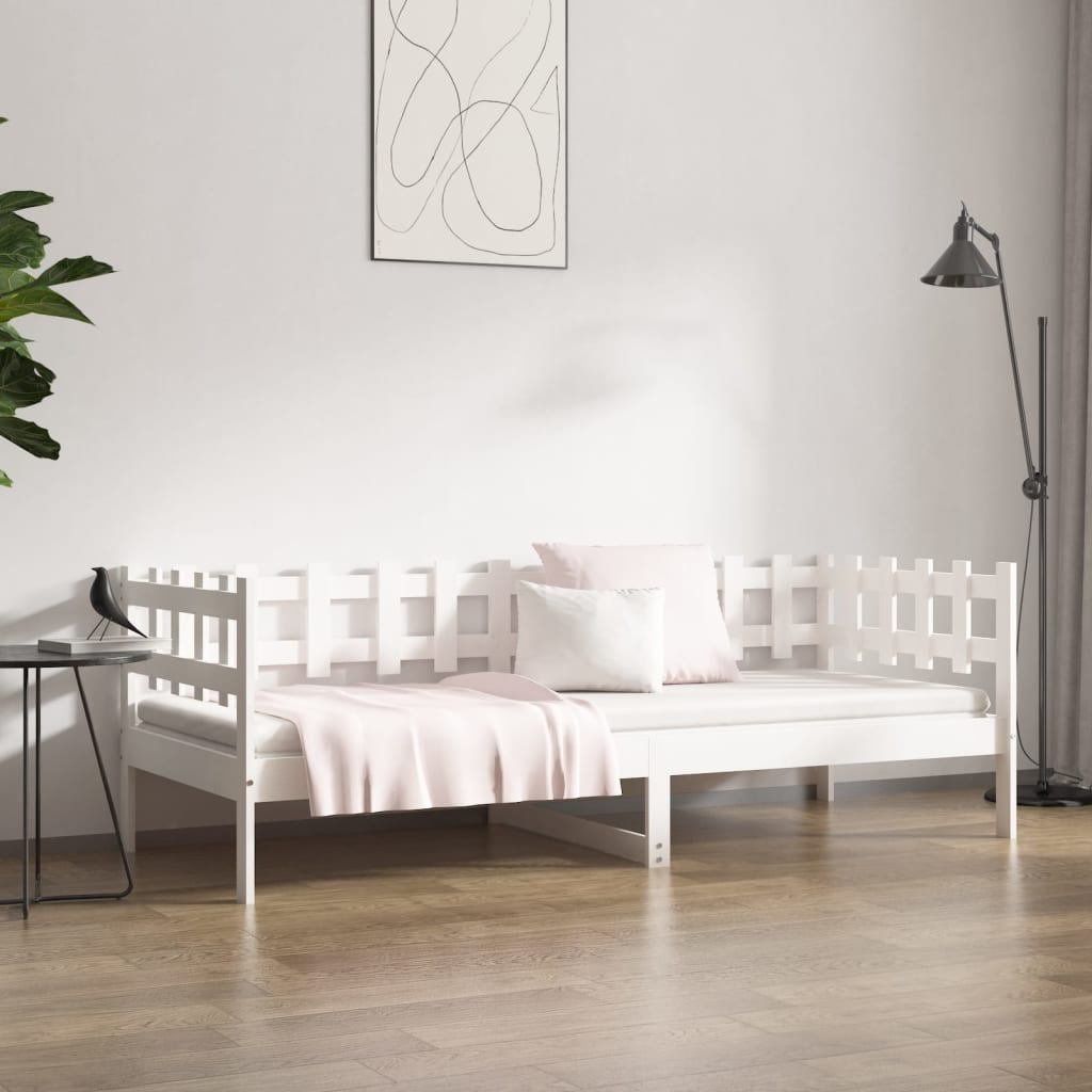 Day Bed without Mattress White 80x200 cm Solid Wood Pine