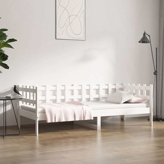 Day Bed without Mattress White 90x200 cm Solid Wood Pine