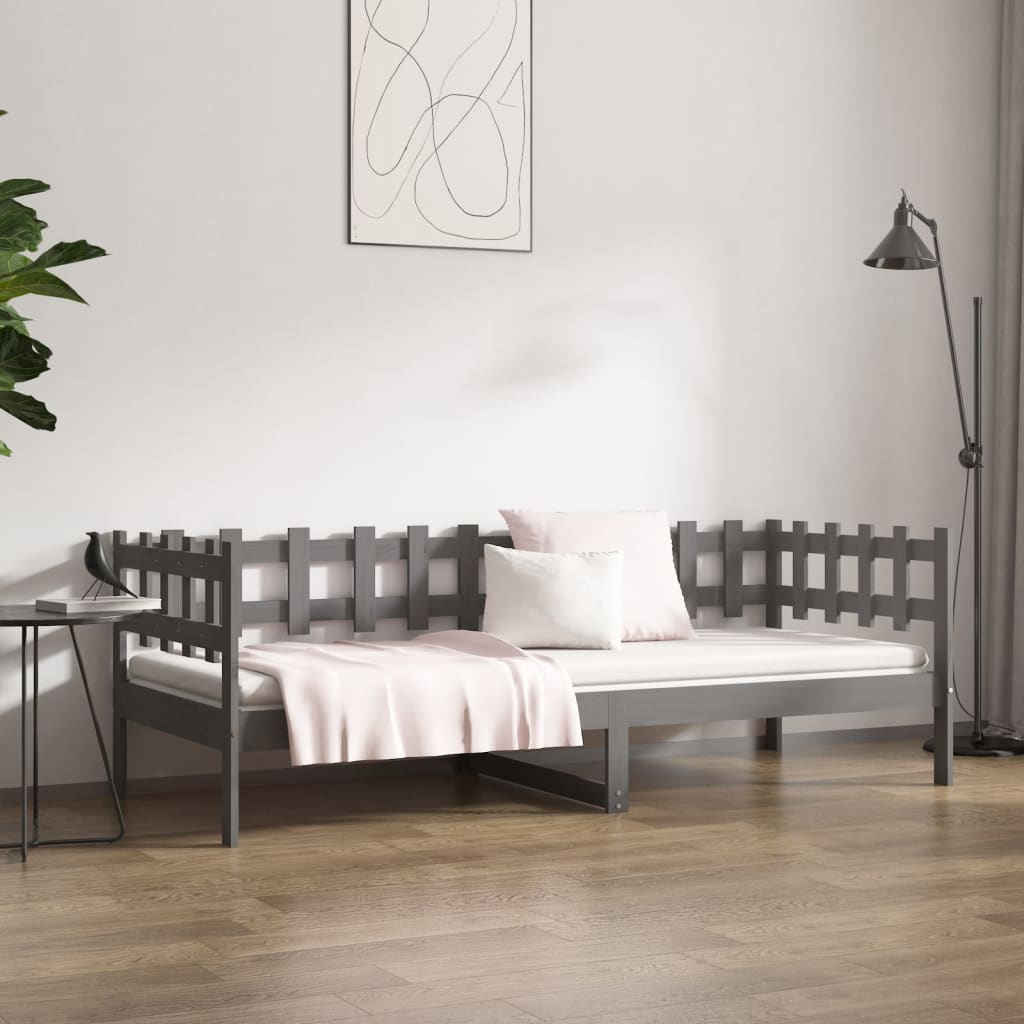 Day Bed | Grey | Solid pine wood | 90x200 cm