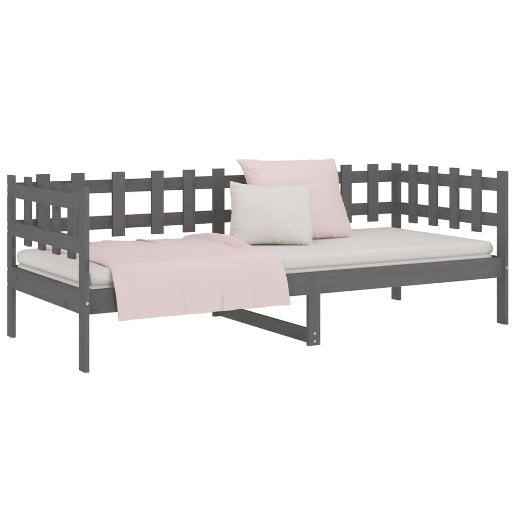 Day Bed | Grey | Solid pine wood | 90x200 cm