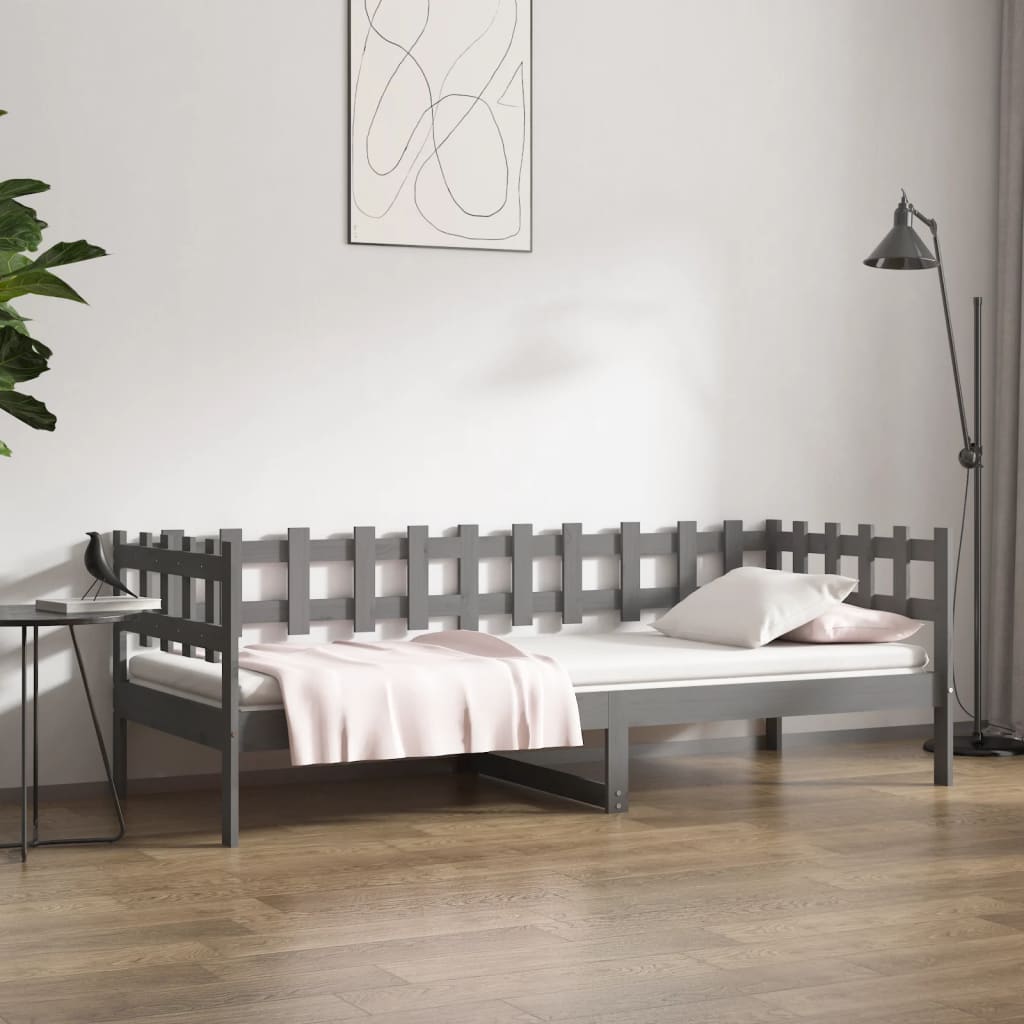Day Bed | Grey | Solid pine wood | 90x200 cm