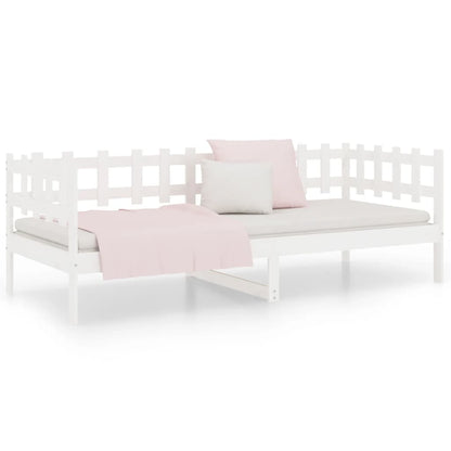 Day Bed without Mattress White 90x190 cm Single Solid Wood Pine