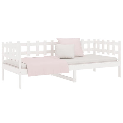 Day Bed without Mattress White 90x190 cm Single Solid Wood Pine