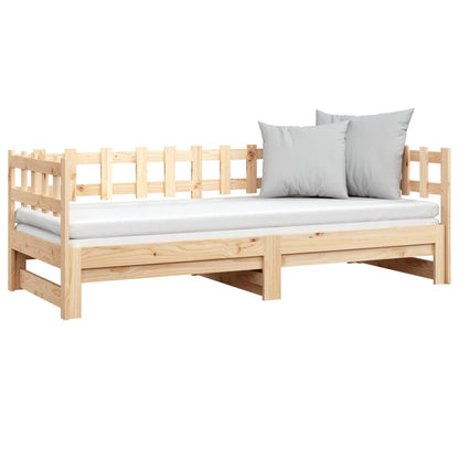 Pull-out Day Bed without Mattress 2x(80x200) cm Solid Wood Pine