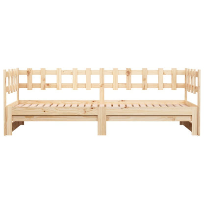 Pull-out Day Bed without Mattress 2x(80x200) cm Solid Wood Pine