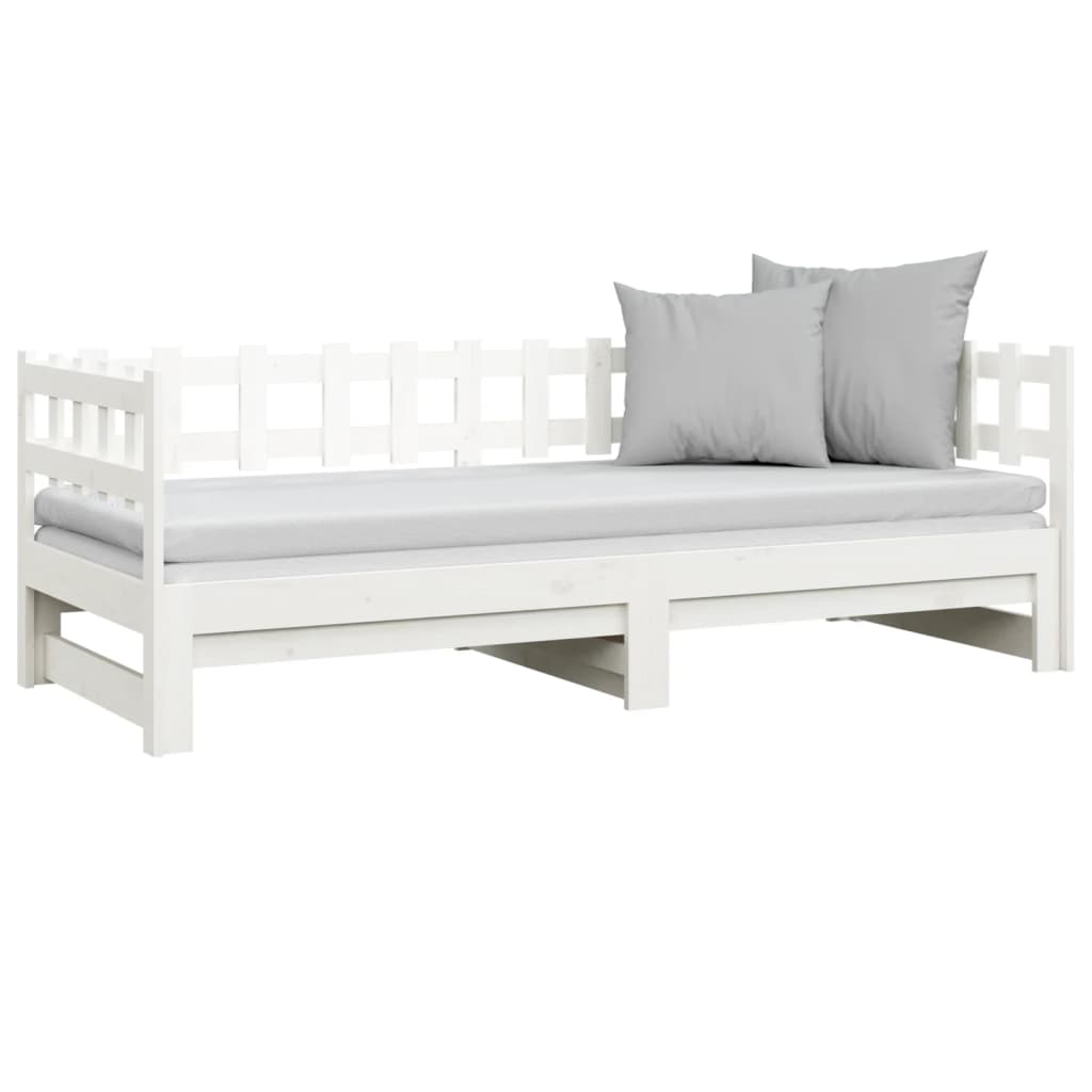 Pull-out Day Bed without Mattress White 2x(80x200) cm