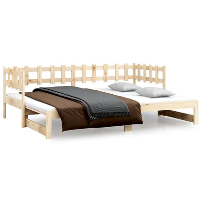 Pull-out Day Bed without Mattress 2x(90x200) cm Solid Wood Pine