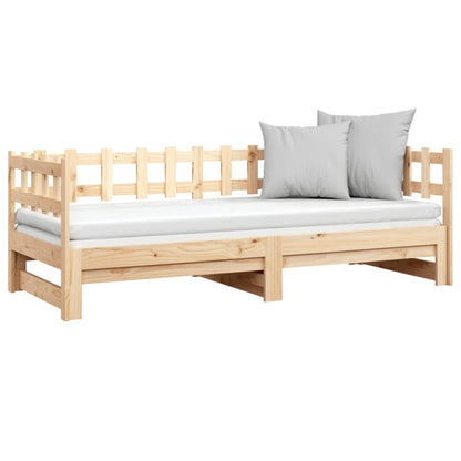 Pull-out Day Bed without Mattress 2x(90x200) cm Solid Wood Pine