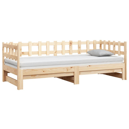 Pull-out Day Bed without Mattress 2x(90x200) cm Solid Wood Pine