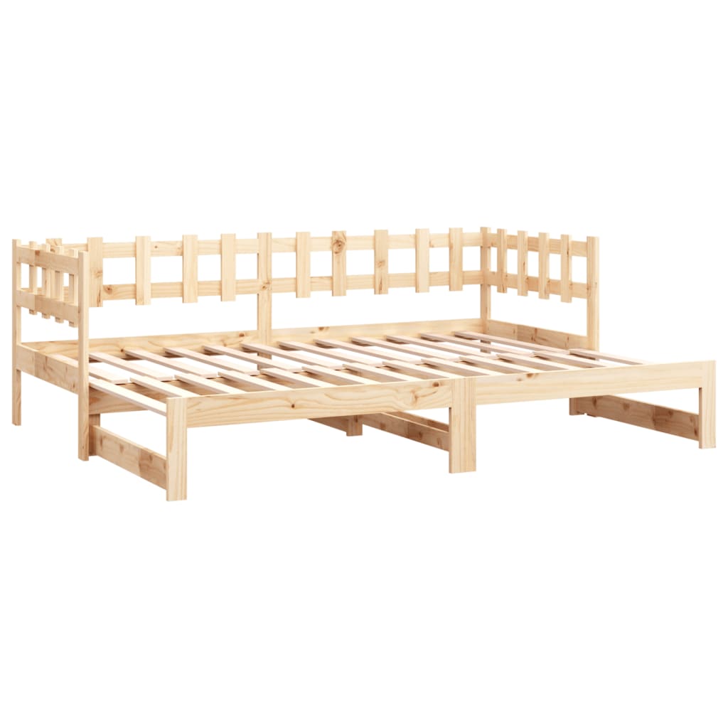 Pull-out Day Bed without Mattress 2x(90x200) cm Solid Wood Pine